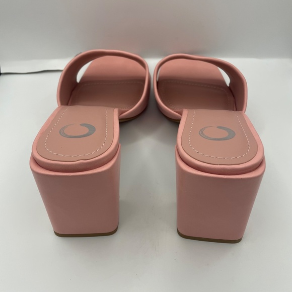 JOURNEE Collection vegan leather pink block heel sandals women’s Size 12 - Picture 4 of 11